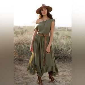 Joyfolie Gia Dress in Olive Green